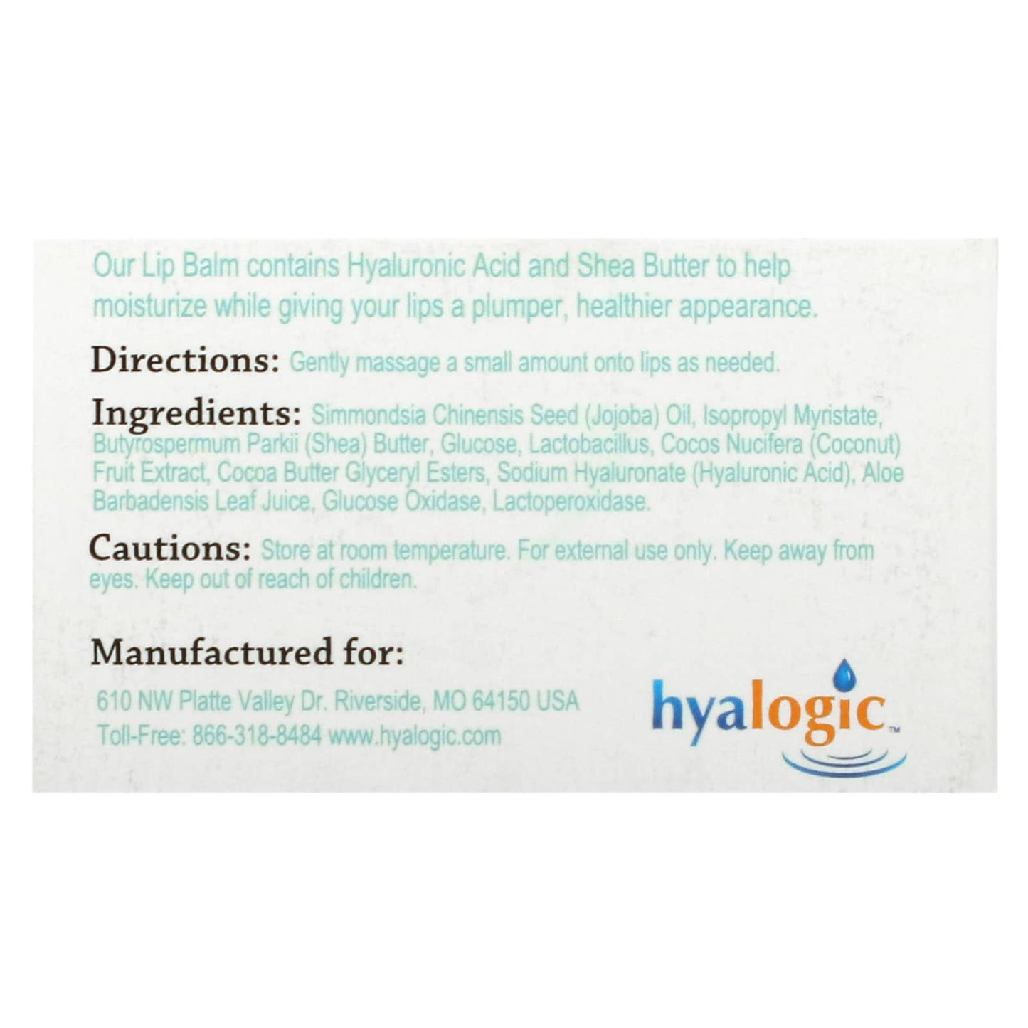 Hyalogic, Lip Balm with Hyaluronic Acid, 1/2 oz (14 g)