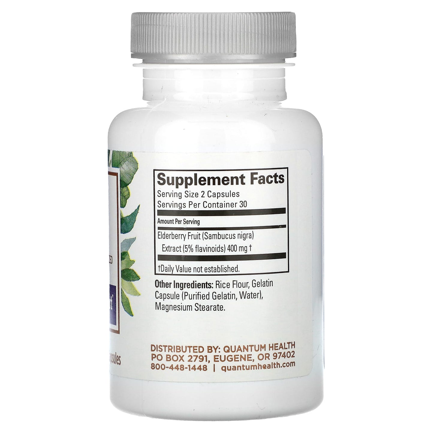 Quantum Health, Elderberry, 400 mg, 60 Capsules (200 mg per Capsule)