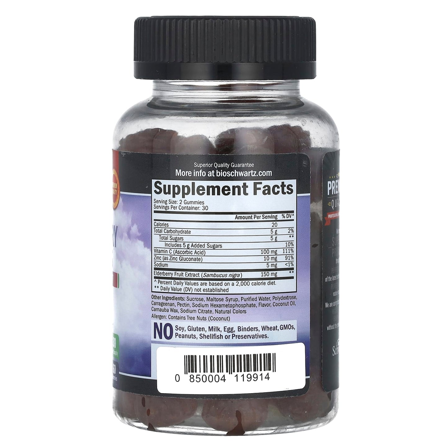 BioSchwartz, Elderberry Gummies with Zinc & Vitamin C, 60 Gummies