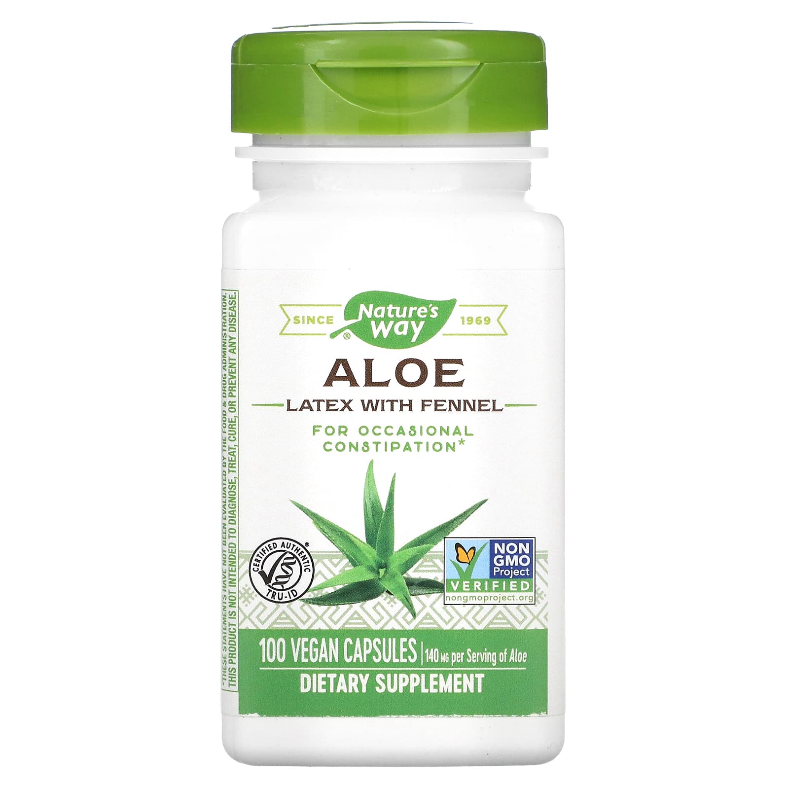 Nature's Way-Aloe Latex with Fennel-140 mg-100 Vegan Capsules