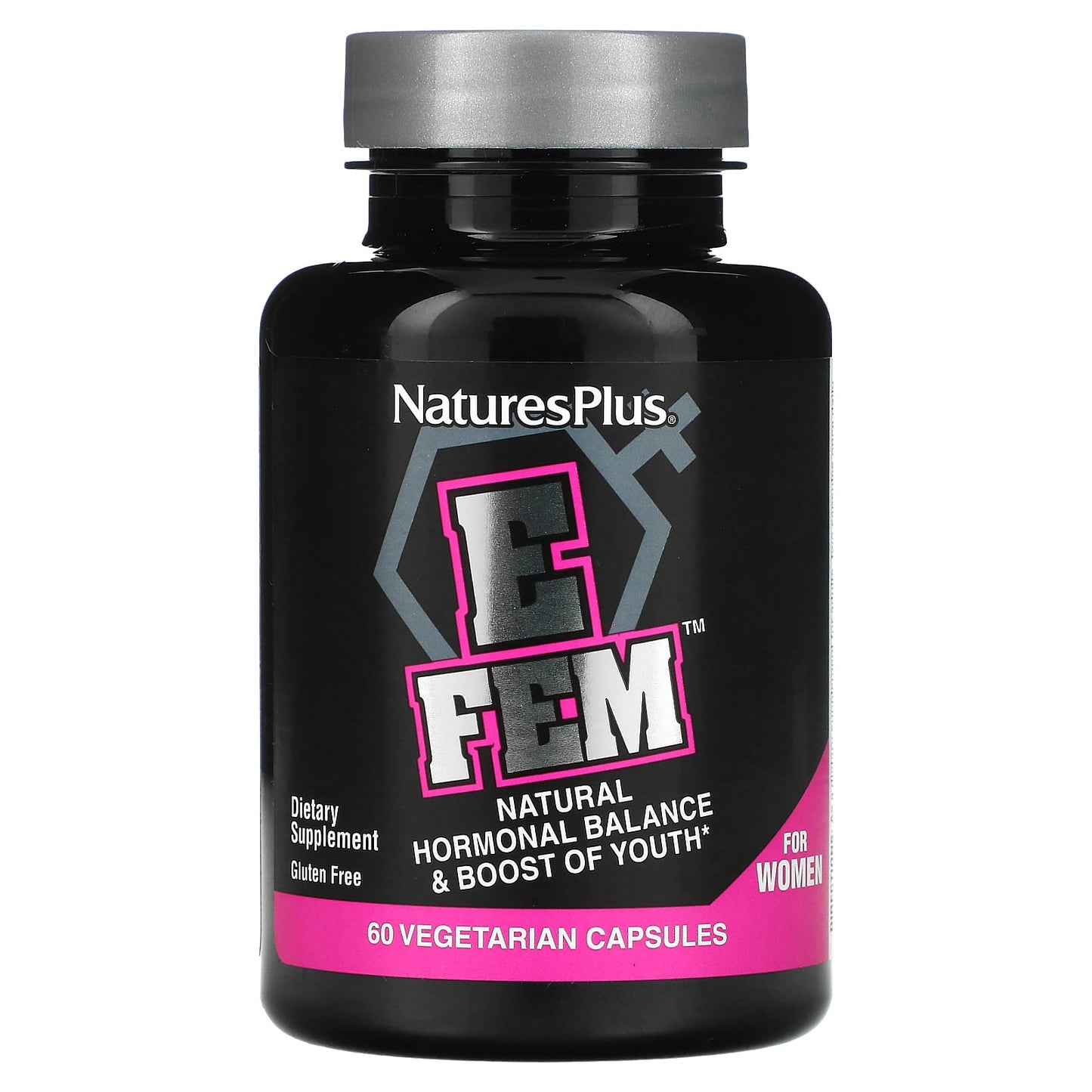 NaturesPlus-E Fem for Women-Natural Hormonal Balance & Boost of Youth-60 Vegetarian Capsules