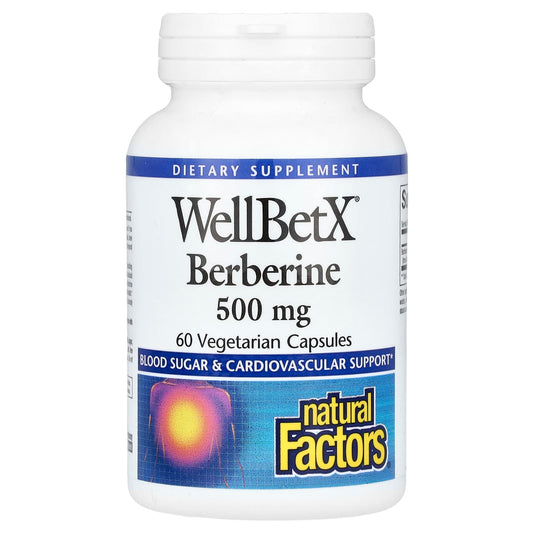 Natural Factors-WellBetX Berberine-500 mg-60 Vegetarian Capsules