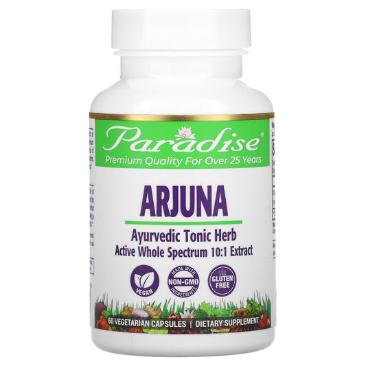 Paradise Herbs-Arjuna-60 Vegetarian Capsules