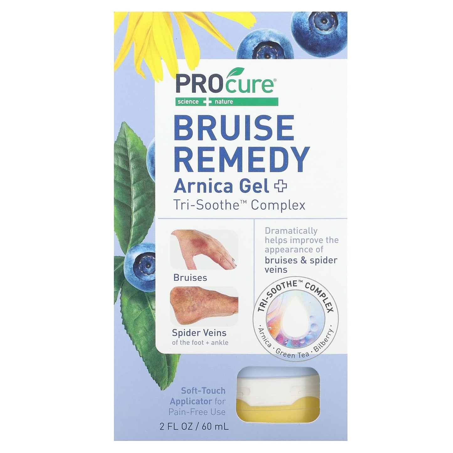 Procure, Bruise Remedy,  Arnica Gel +, Tri-Soothe Complex, Unscented, 2 fl oz (60 ml)