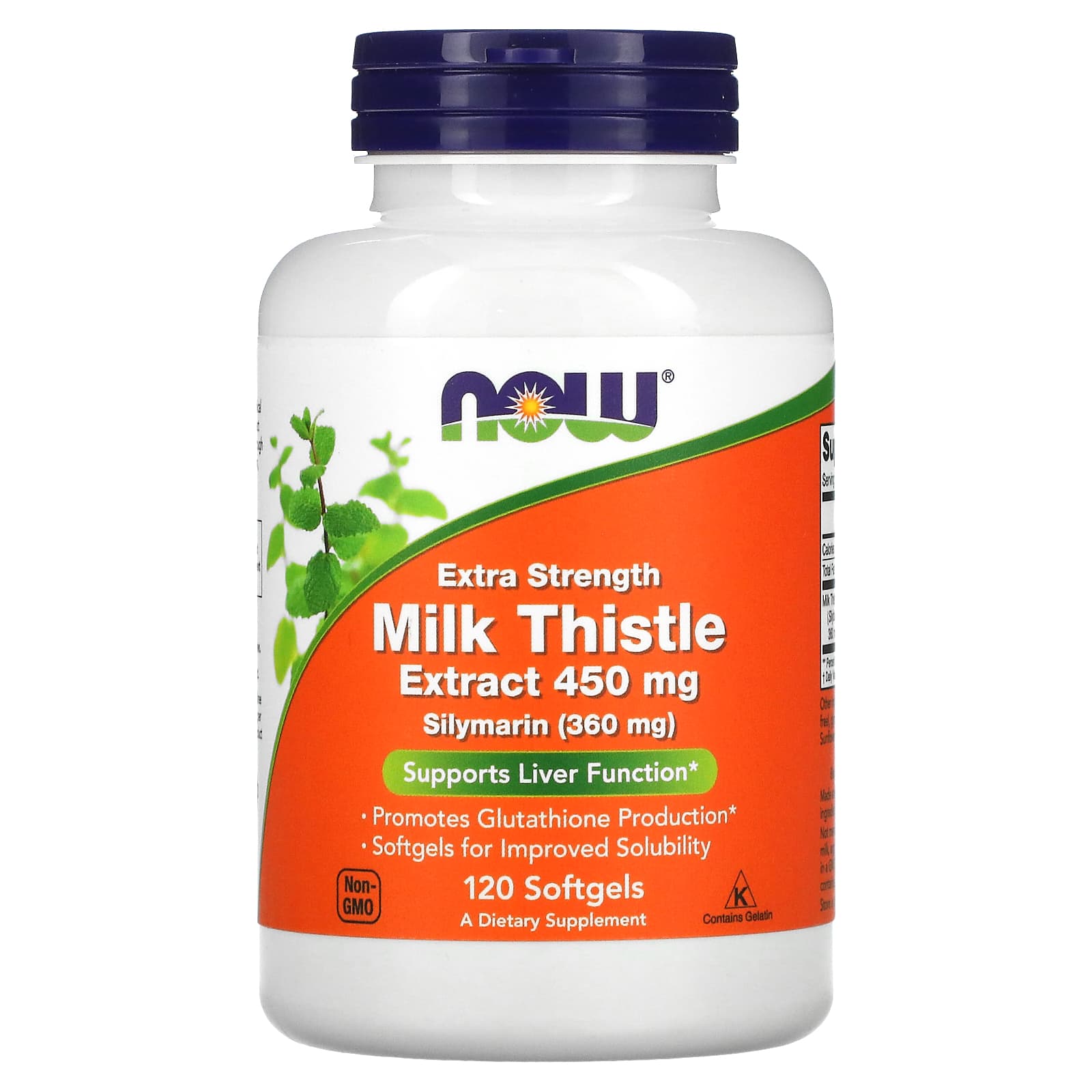 NOW Foods-Milk Thistle Extract-Extra Strength-450 mg-120 Softgels