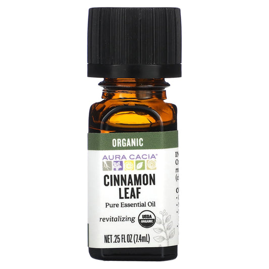 Aura Cacia-Pure Essential Oil-Organic Cinnamon Leaf-0.25 fl oz (7.4 ml)