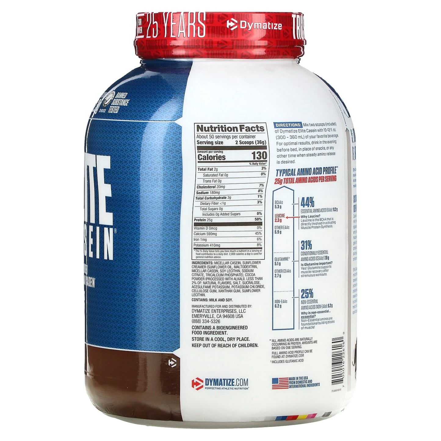 Dymatize, Elite Casein, Rich Chocolate, 4 lb (1.8 kg)