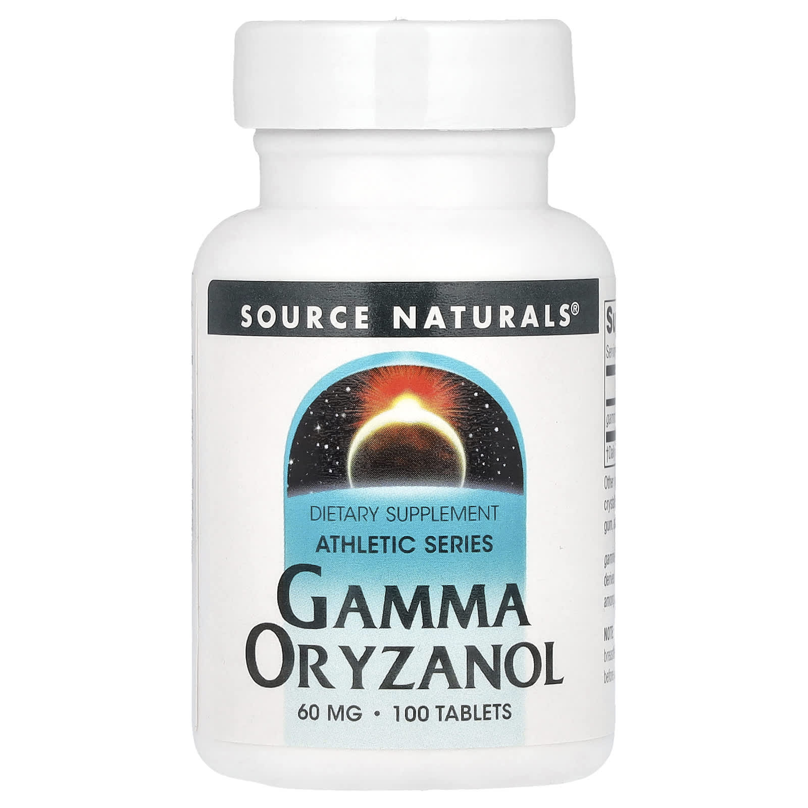 Source Naturals-Athletic Series-Gamma Oryzanol-60 mg-100 Tablets