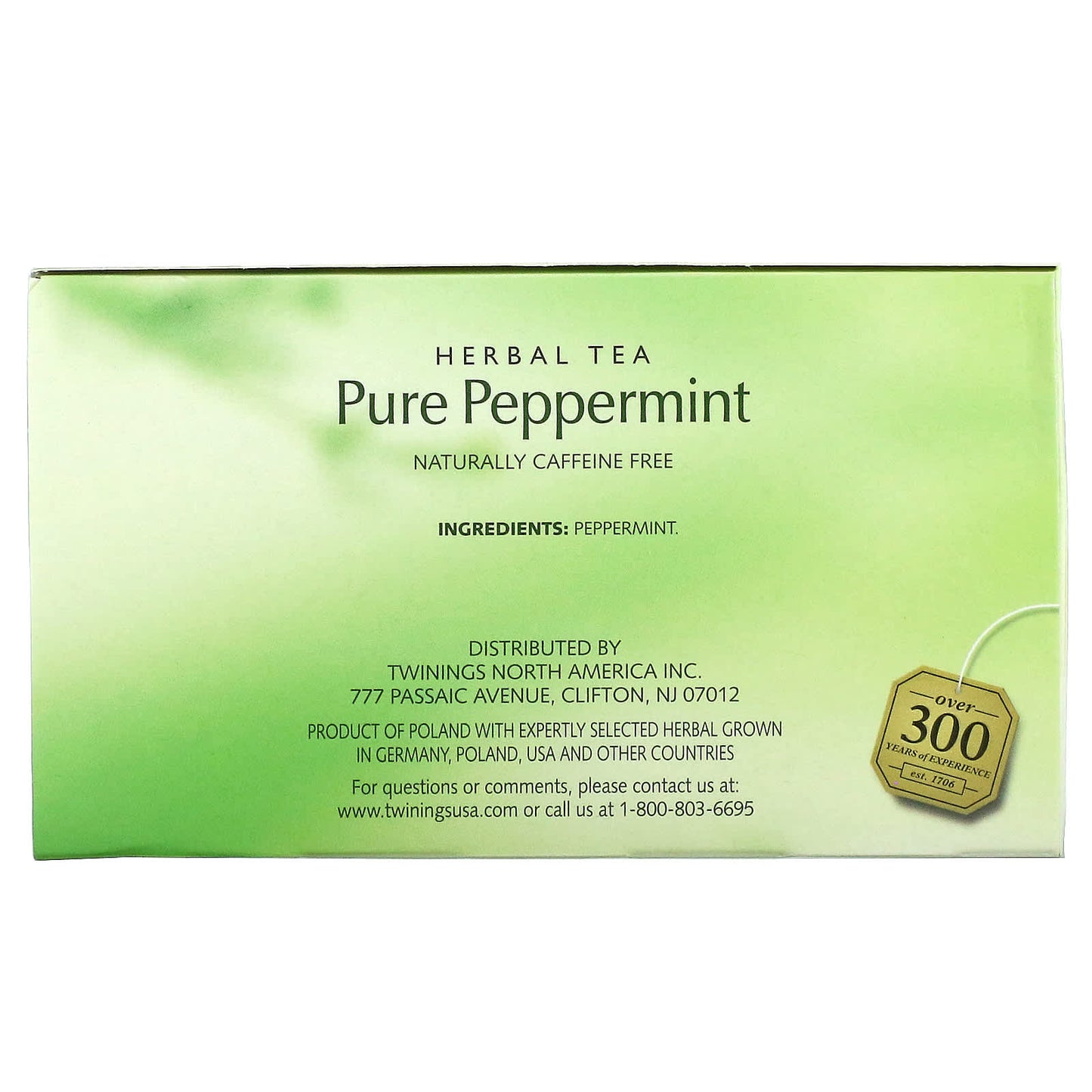 Twinings, Herbal Tea, Pure Peppermint, Caffeine Free, 50 Tea Bags, 3.53 oz (100 g)