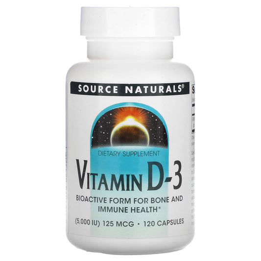 Source Naturals-Vitamin D-3-125 mcg (5,000 IU)-120 Capsules