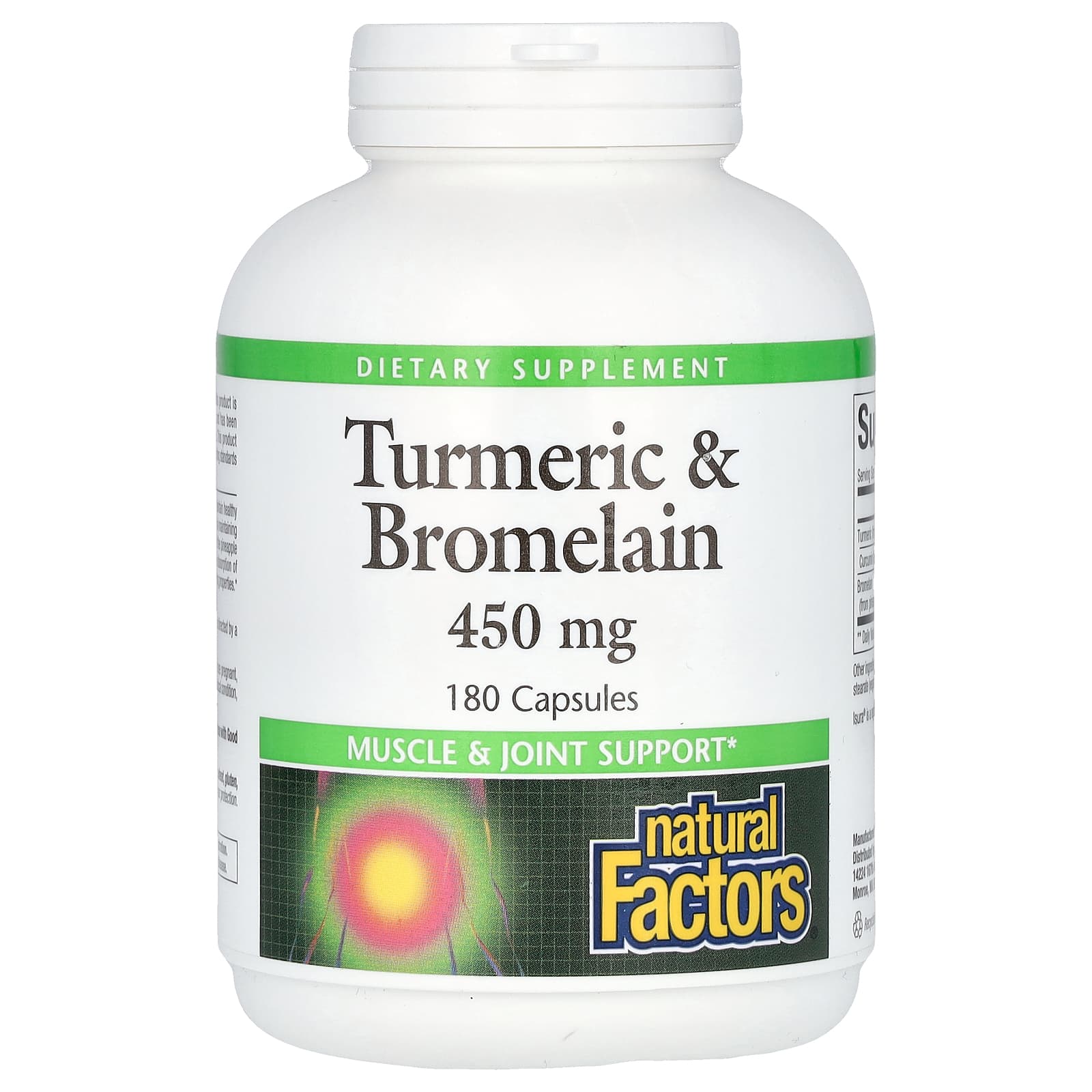 Natural Factors-Turmeric & Bromelain-450 mg-180 Capsules