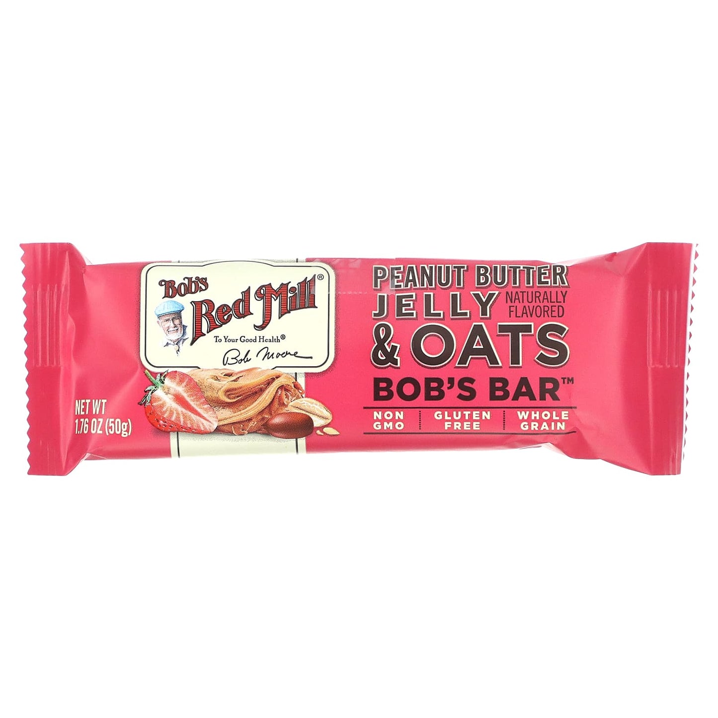 Bob's Red Mill, Bob's Bar, Peanut Butter, Jelly & Oats, 12 Bars, 1.76 oz (50 g) Each