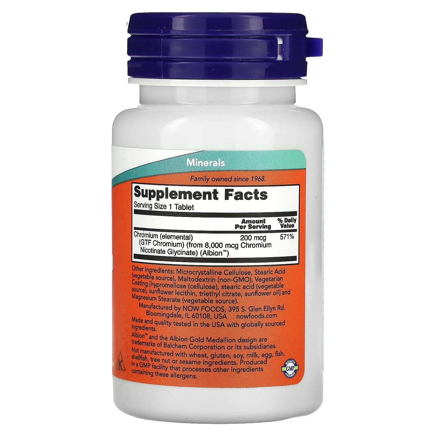 NOW Foods, GTF Chromium, 200 mcg, 100 Tablets