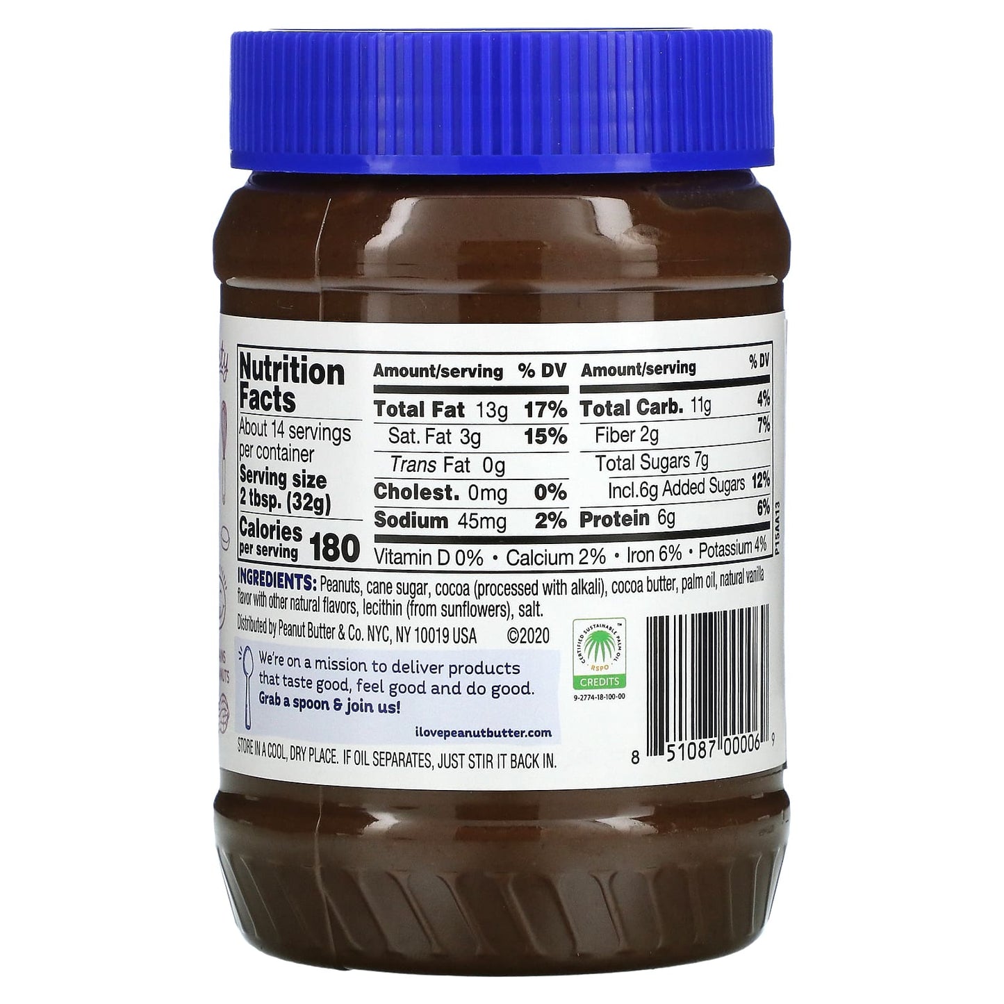 Peanut Butter & Co., Peanut Butter Spread, Dark Chocolate Dreams, 16 oz (454 g)