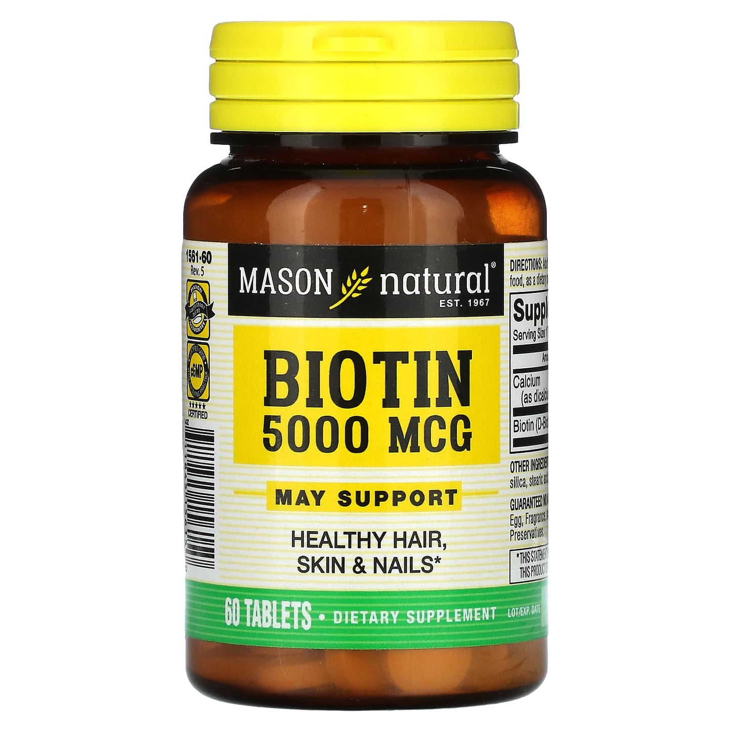 Mason Natural-Biotin-5,000 mcg-60 Tablets