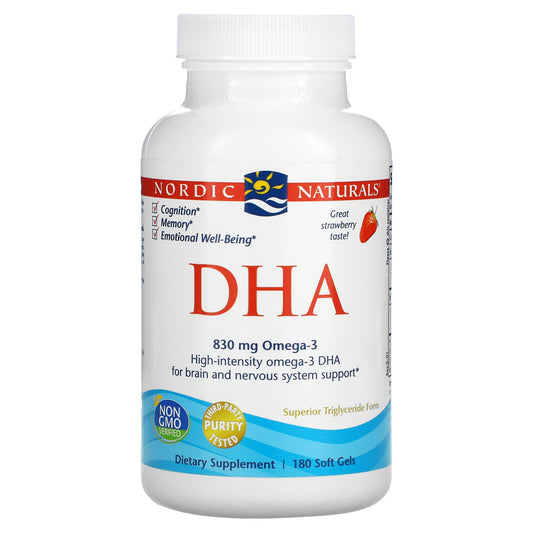 Nordic Naturals-DHA-Strawberry-180 Soft Gels