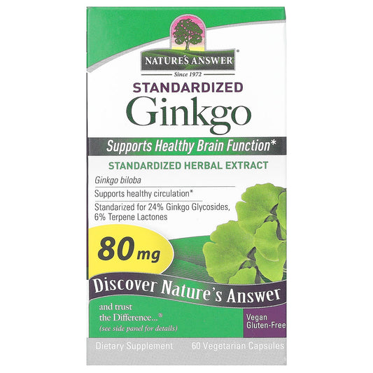 Nature's Answer-Standardized Ginkgo-80 mg -60 Vegetarian Capsules