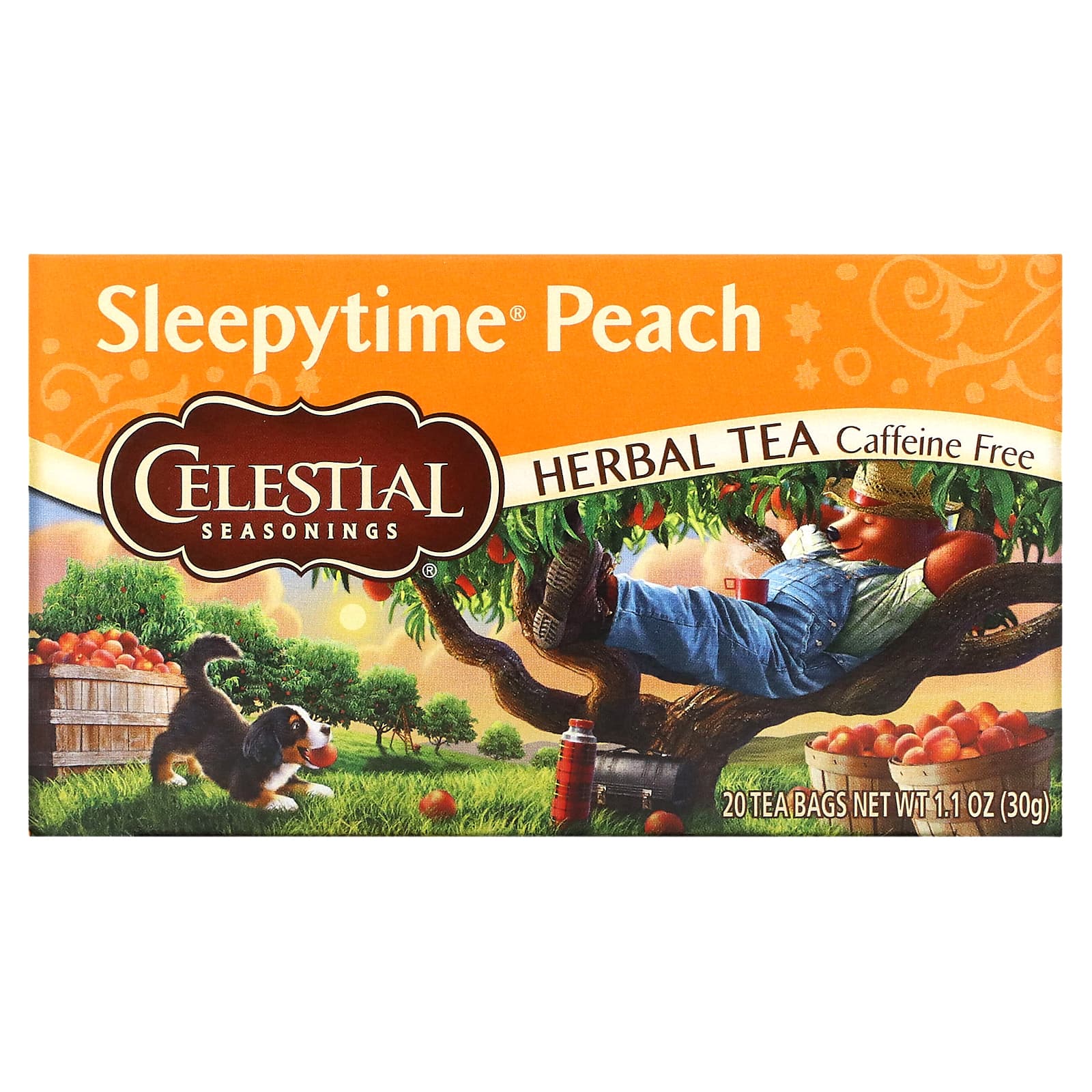 Celestial Seasonings-Herbal Tea-Sleepytime Peach-Caffeine Free-20 Tea Bags-1.1 oz (30 g)