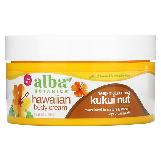 Alba Botanica-Hawaiian Body Cream-Kukui Nut-6.5 oz (184 g)