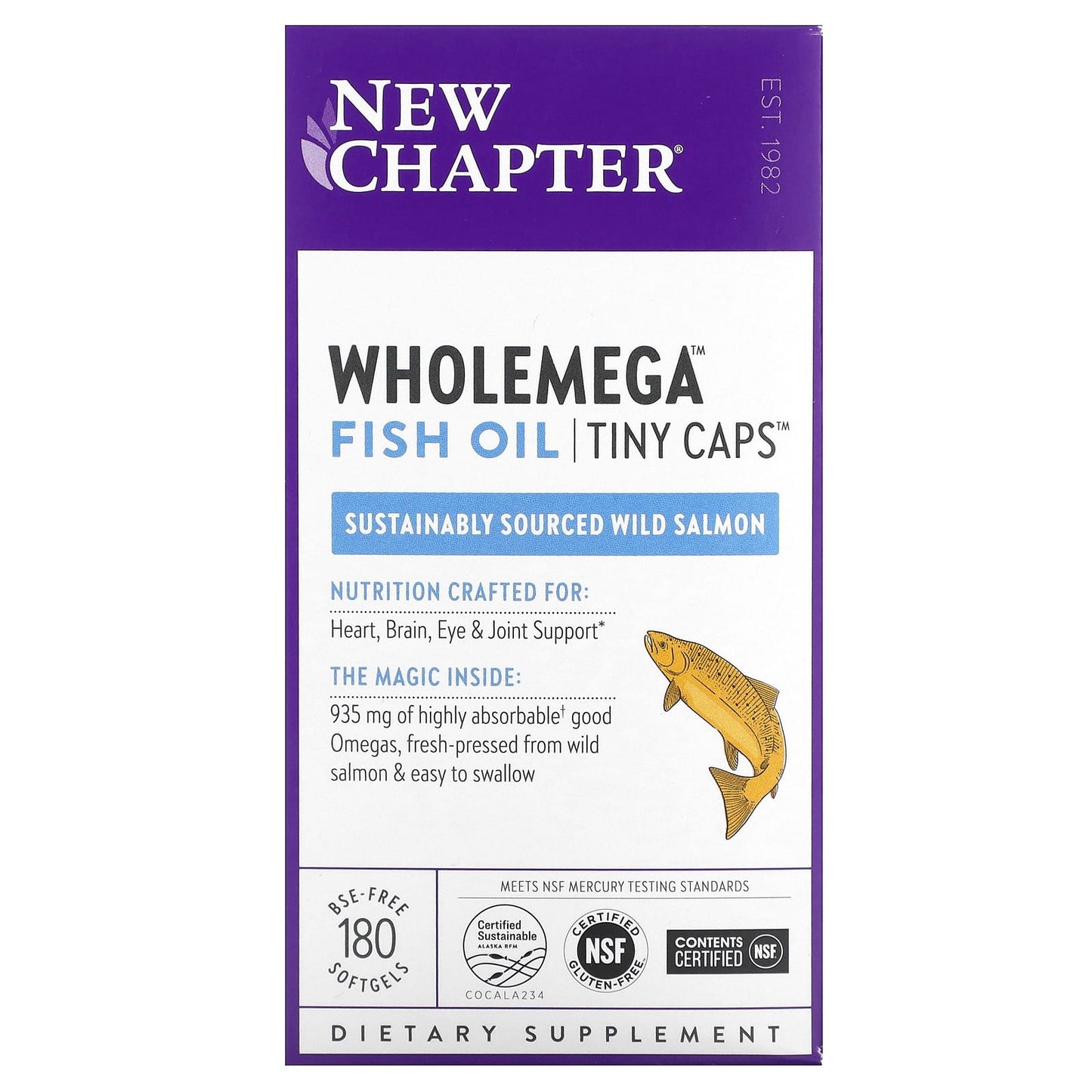 New Chapter-Wholemega Fish Oil-Tiny Caps -180 Softgels