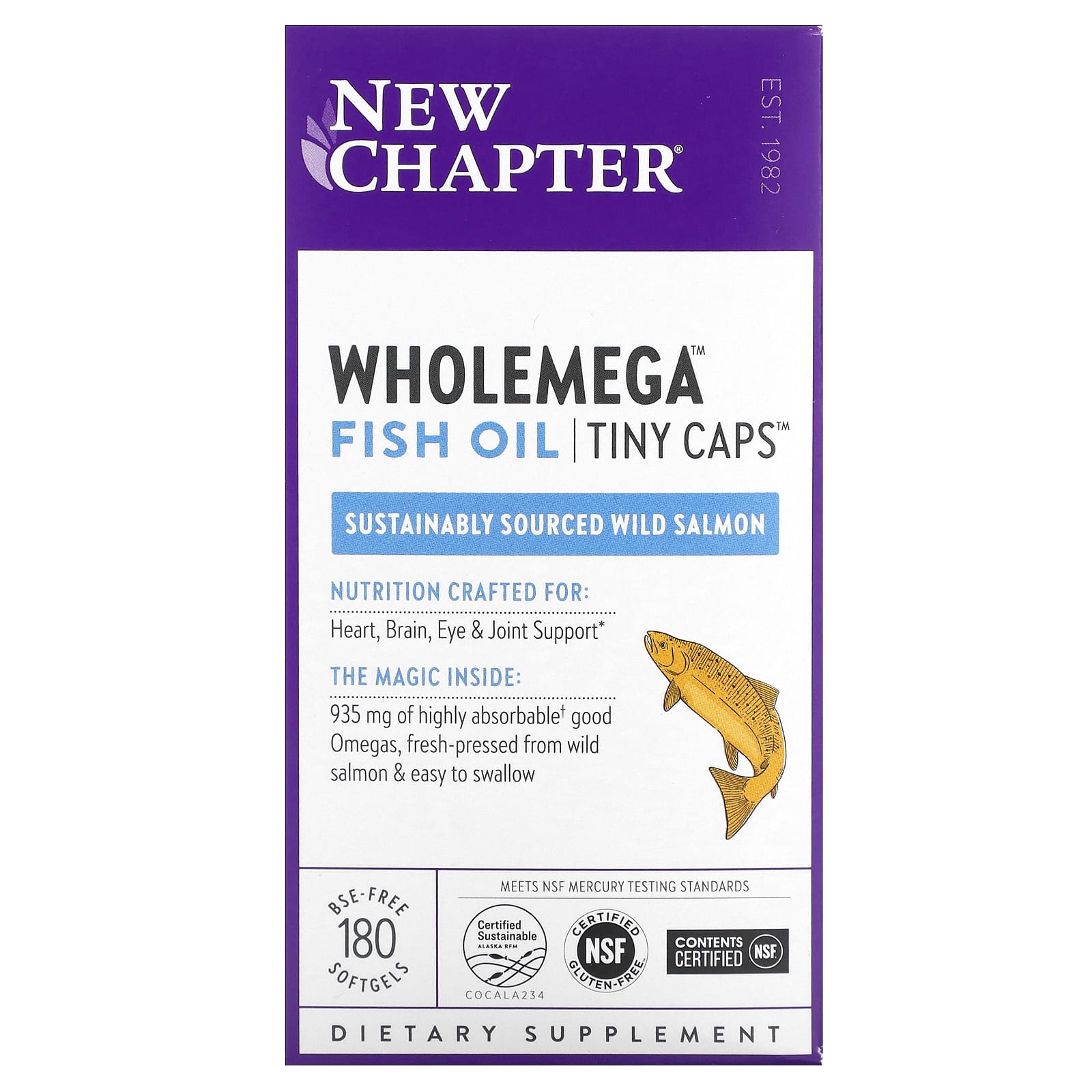 New Chapter-Wholemega Fish Oil-Tiny Caps -180 Softgels