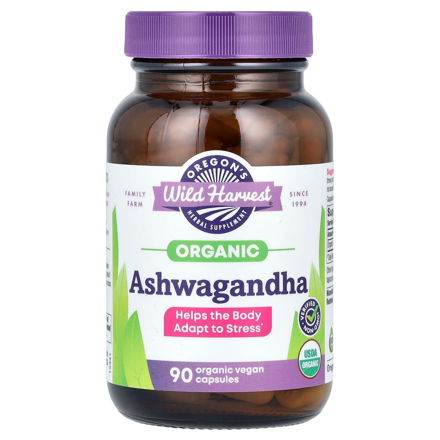 Oregon's Wild Harvest-Organic Ashwagandha-90 Organic Vegan Capsules