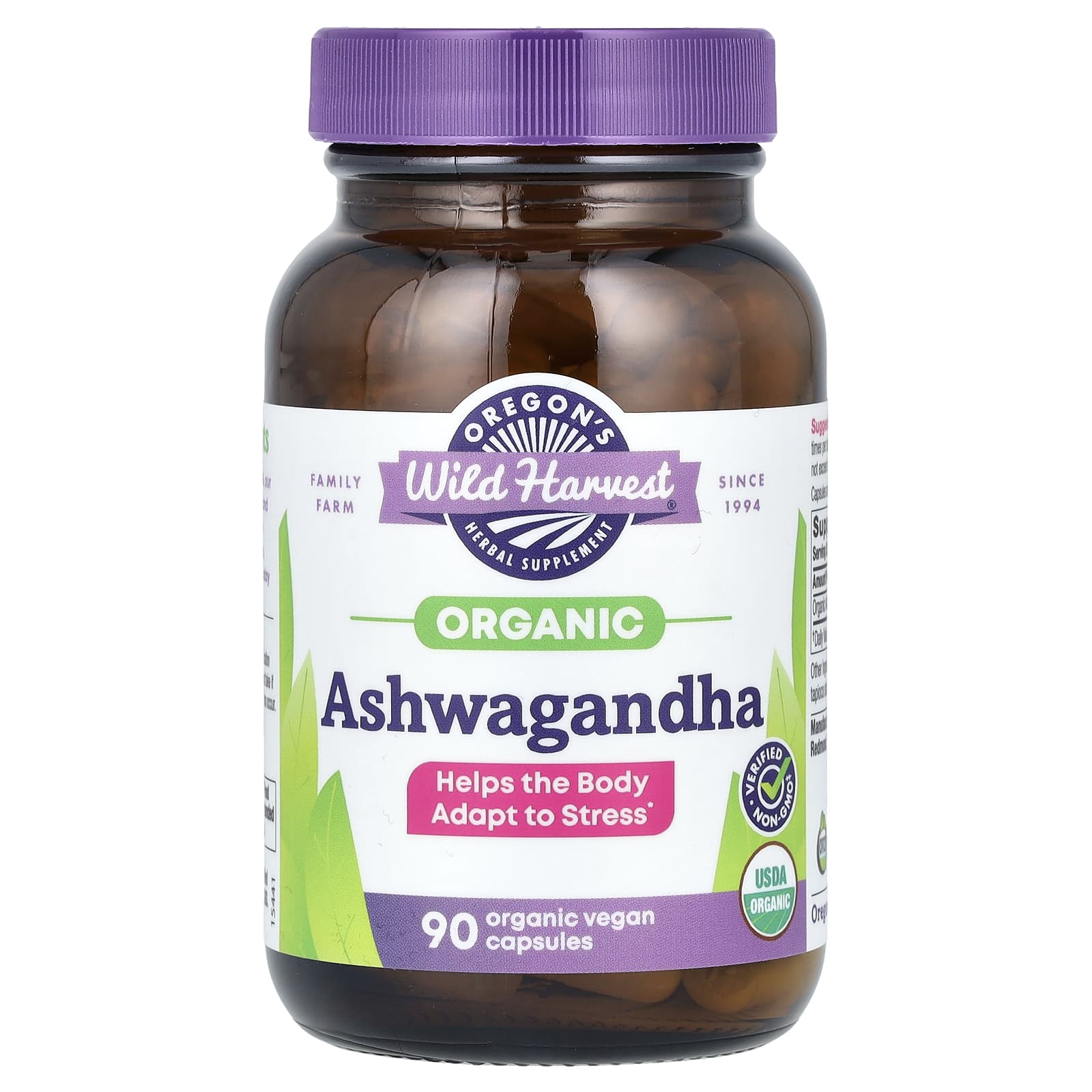 Oregon's Wild Harvest-Organic Ashwagandha-90 Organic Vegan Capsules