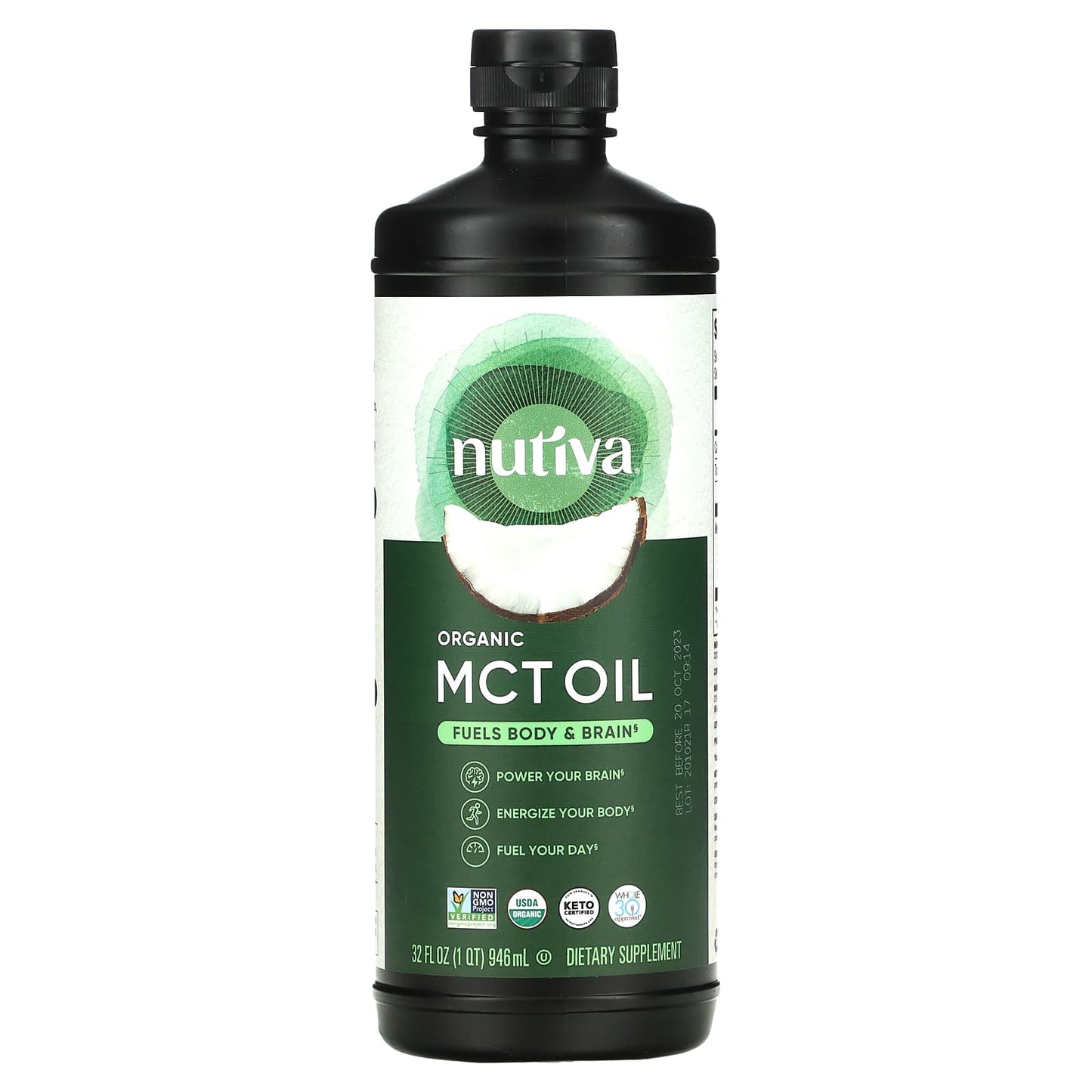 Nutiva-Organic MCT Oil-32 fl oz (946 ml)