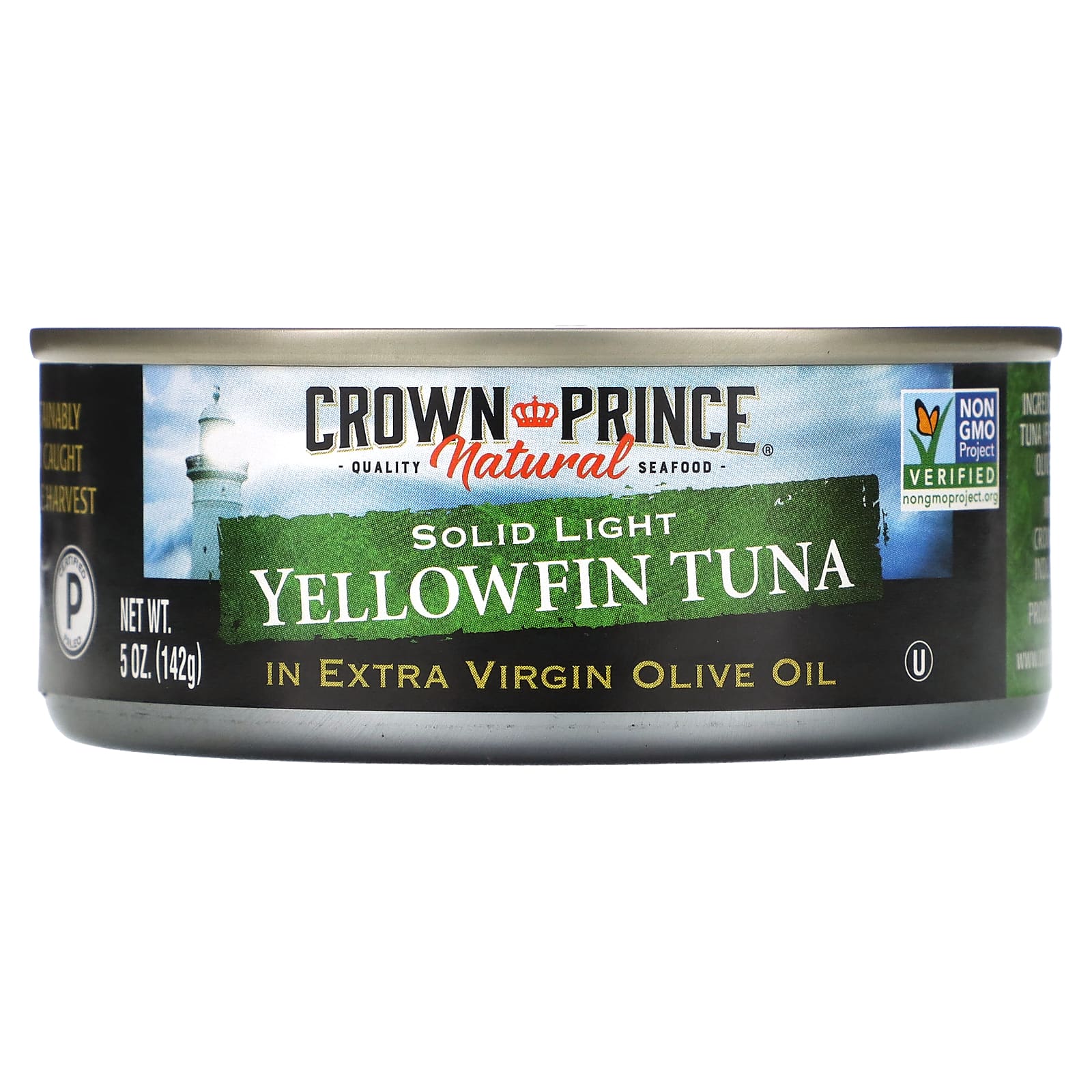 Crown Prince Natural-Yellowfin Tuna-Solid Light-In Extra Virgin Olive Oil-5 oz (142 g)