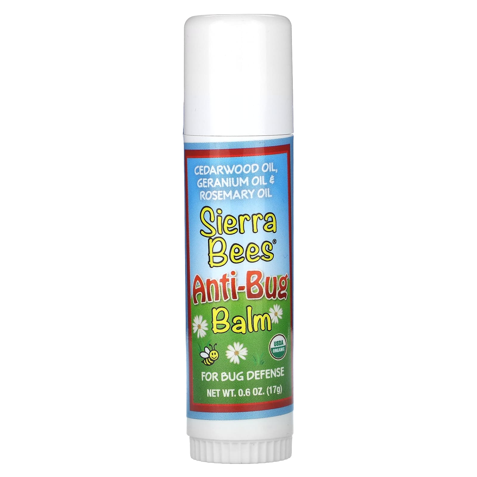 Sierra Bees-Anti-Bug Balm Stick-Cedarwood-Geranium & Rosemary Oil-0.6 oz (17 g)