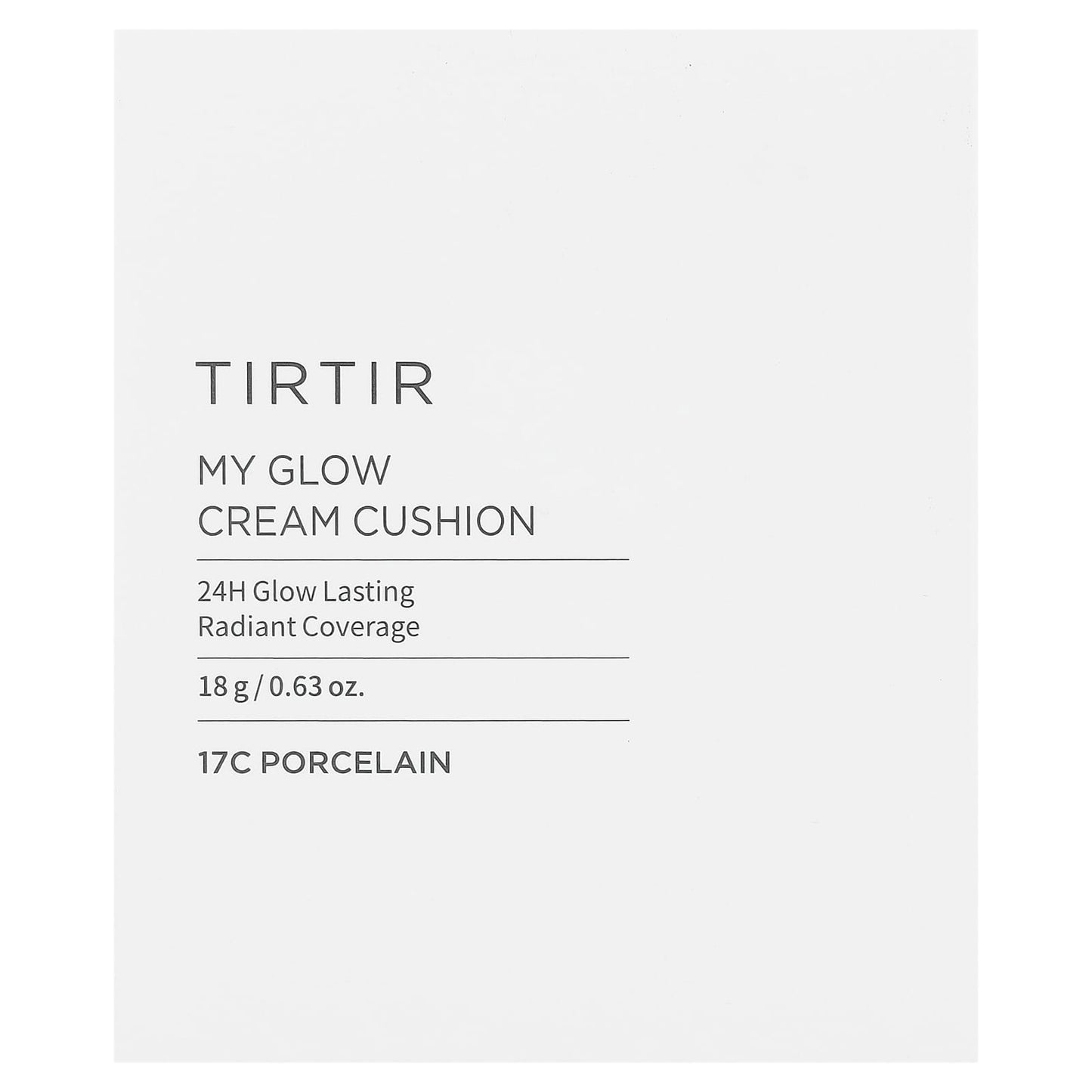 TIRTIR, My Glow Cream Cushion, 17C Porcelain, 0.63 oz (18 g)