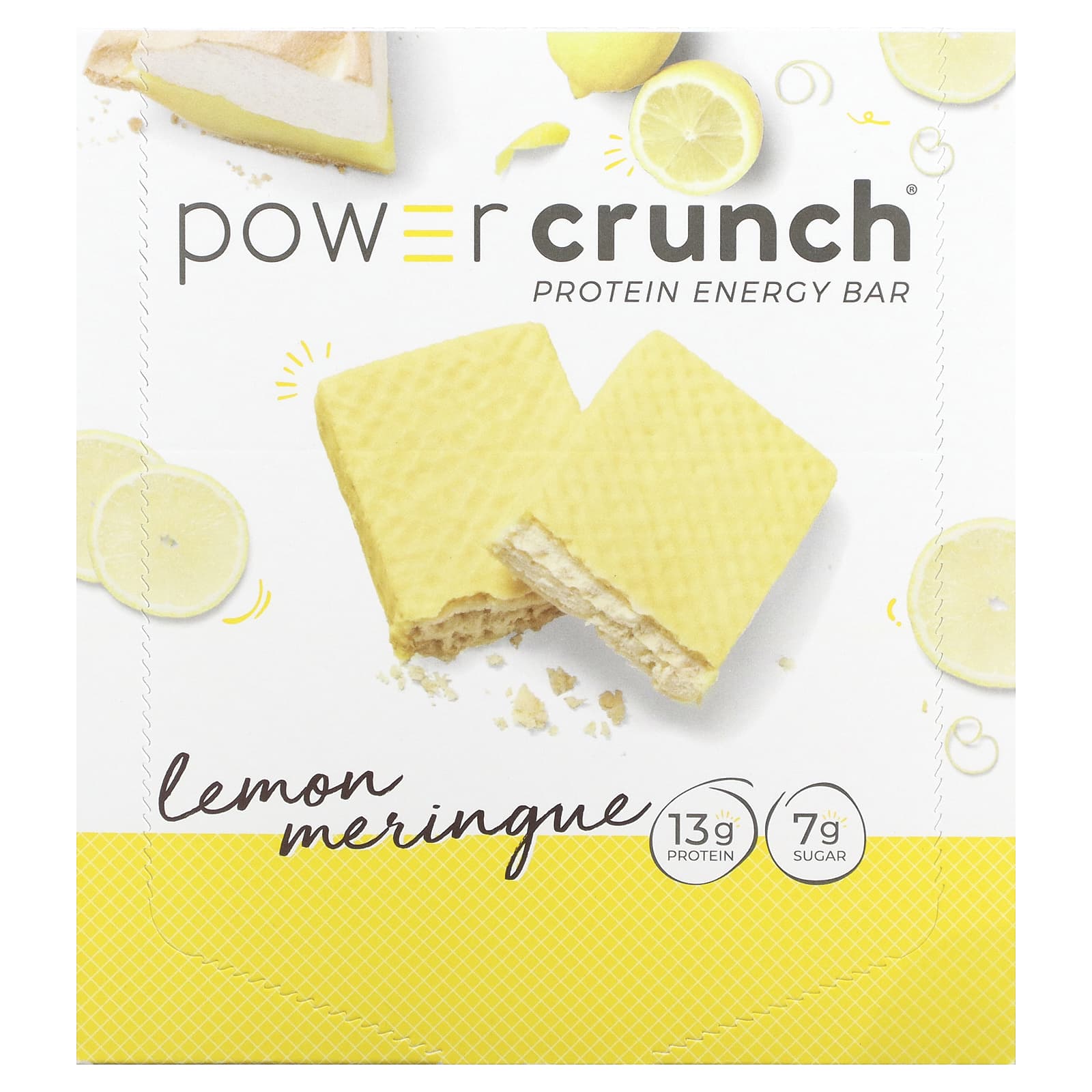 BNRG-Power Crunch Protein Energy Bar-Lemon Meringue-12 Bars-1.4 oz (40 g) Each