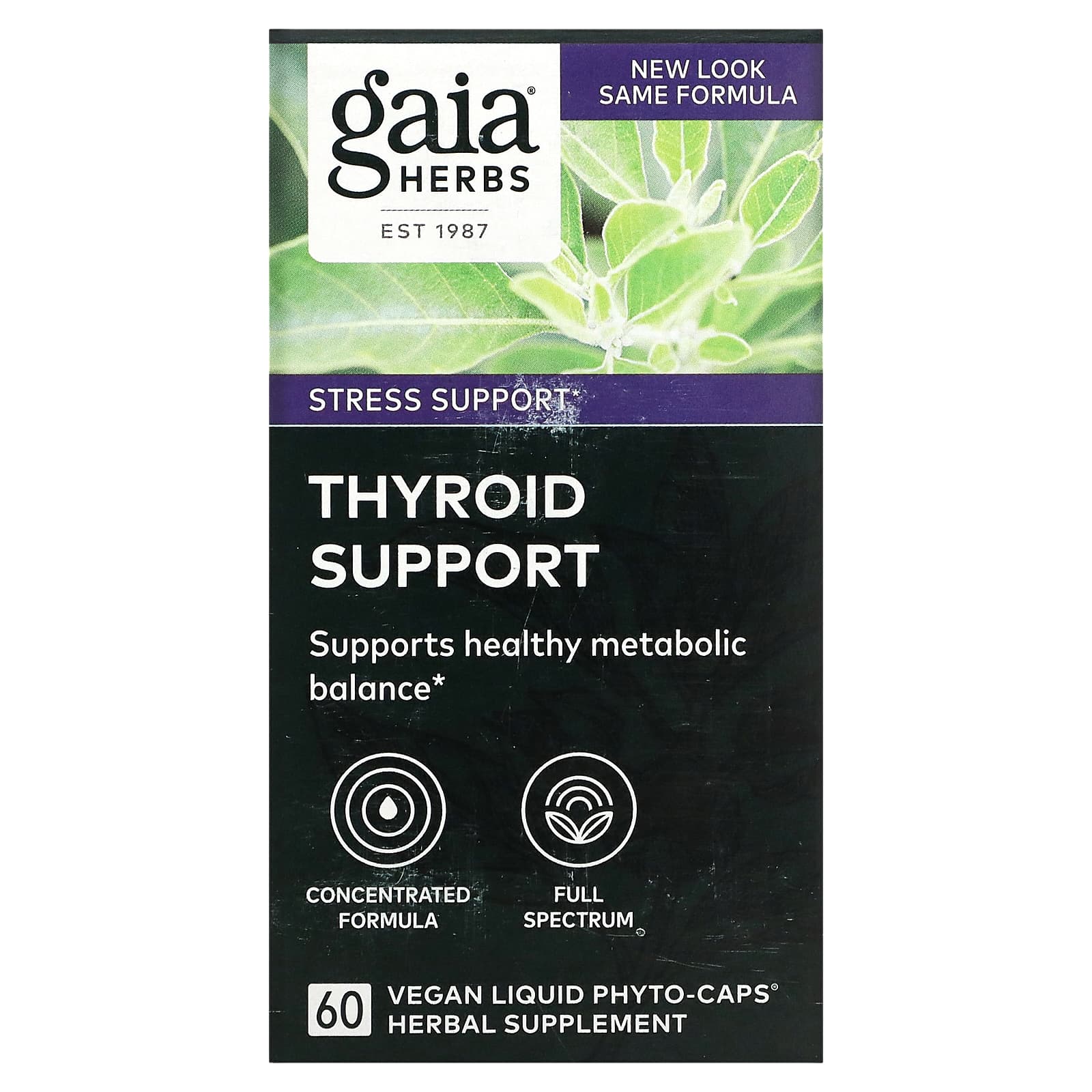 Gaia Herbs-Thyroid Support-60 Vegan Liquid Phyto-Caps