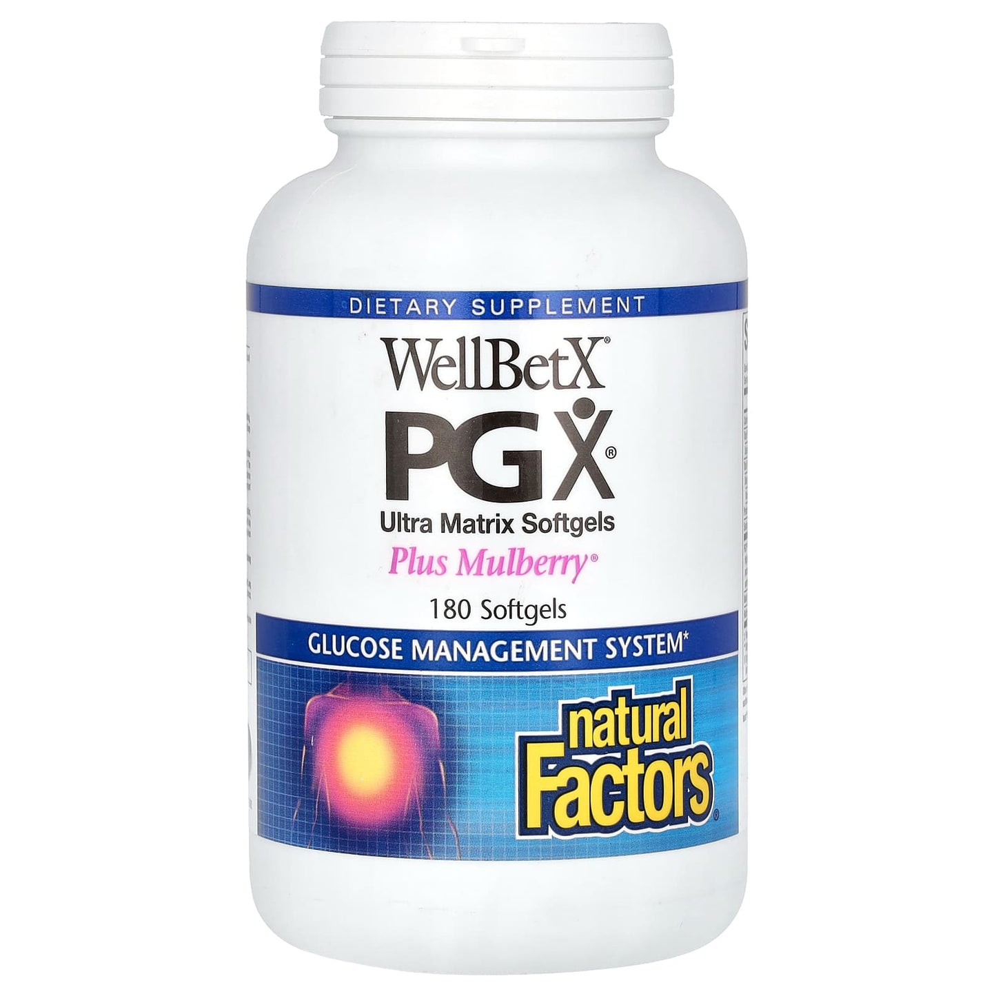 Natural Factors-WellBetX-PGX-Plus Mulberry-180 Softgels