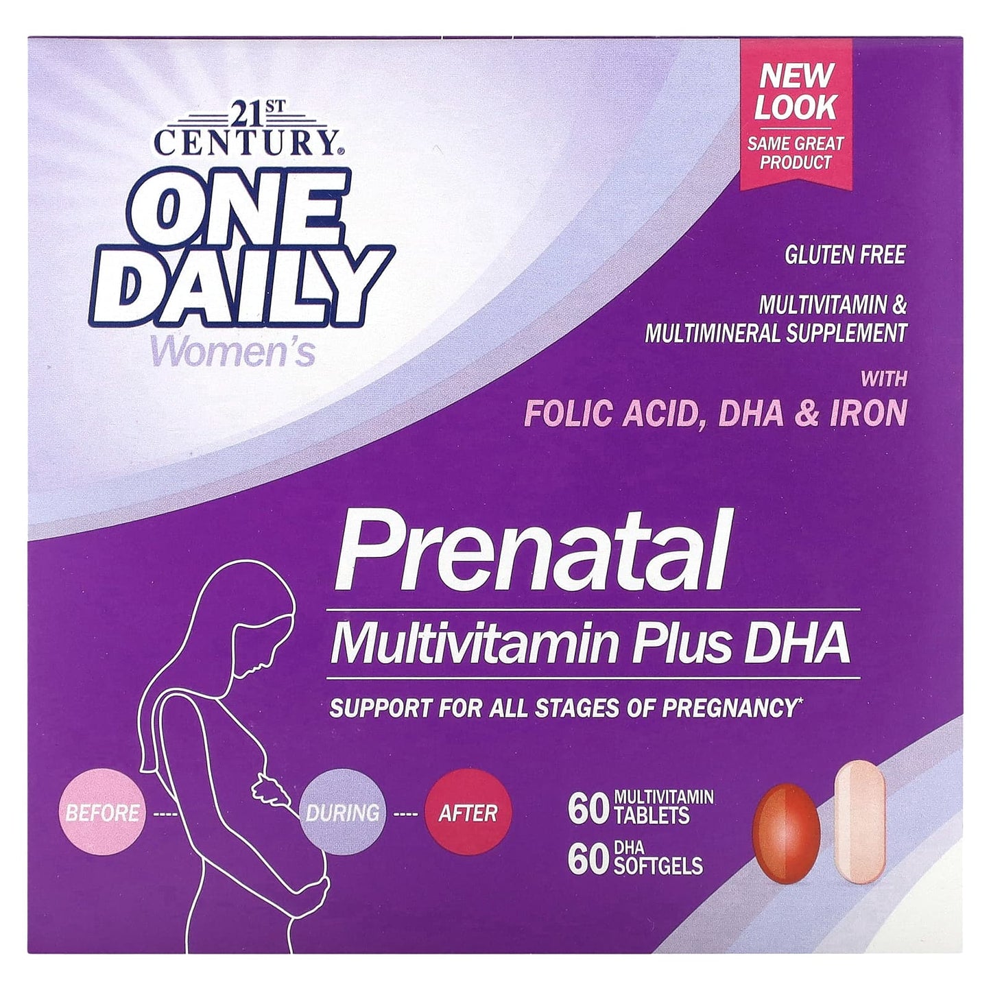 21st Century-Prenatal Multivitamin Plus DHA-2 Bottles-60 Tablets / 60 Softgels