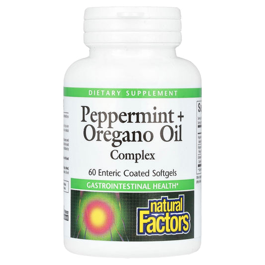 Natural Factors-Peppermint + Oregano Oil Complex-60 Enteric Coated Softgels