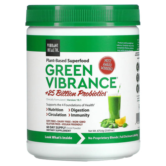 Vibrant Health-Green Vibrance +25 Billion Probiotics-Version 19.1-23.83 oz (675.6 g)