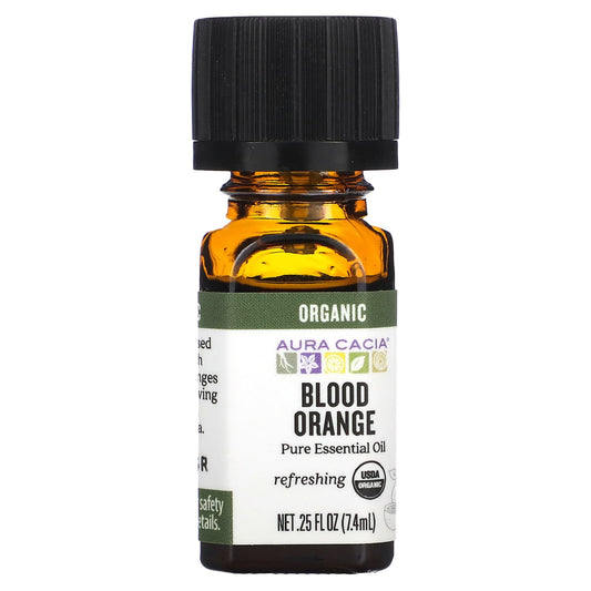 Aura Cacia-Pure Essential Oil-Organic Blood Orange-.25 fl oz (7.4 ml)