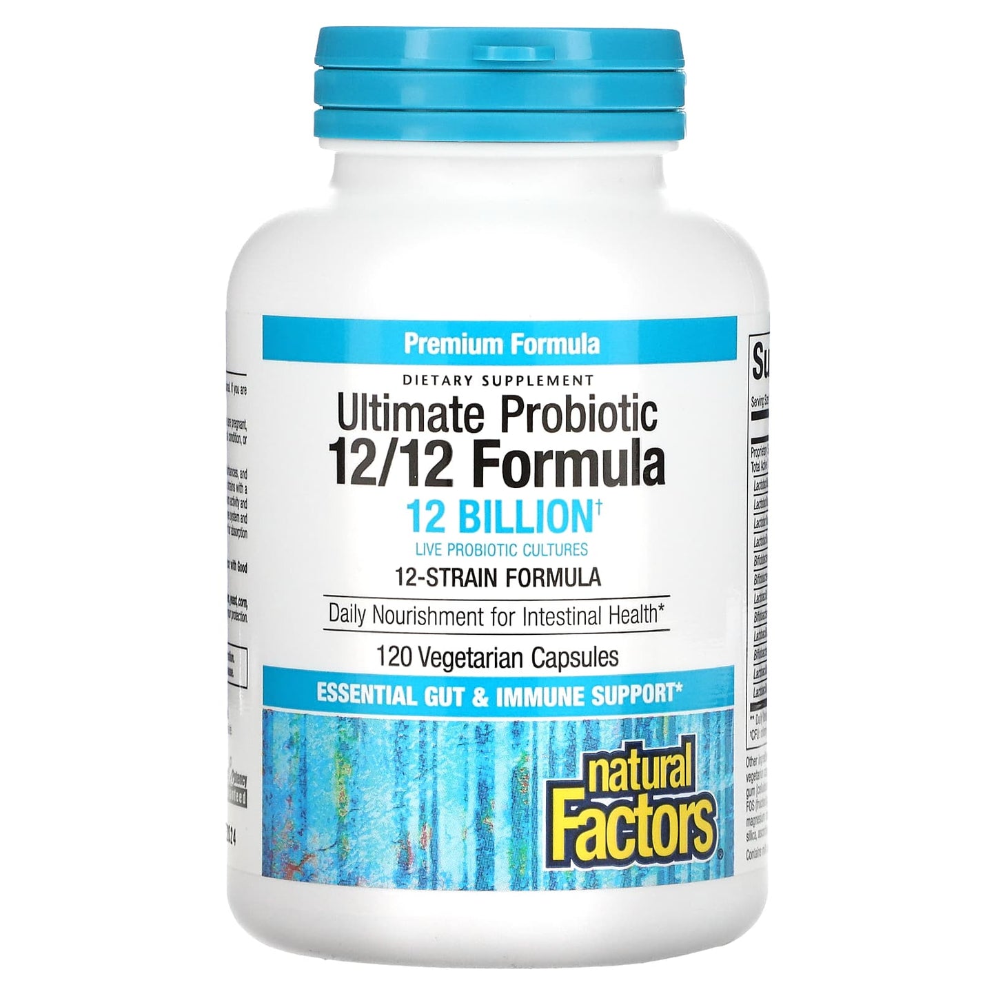 Natural Factors, Ultimate Probiotic, 12/12 Formula, 12 Billion CFU, 120 Vegetarian Capsules