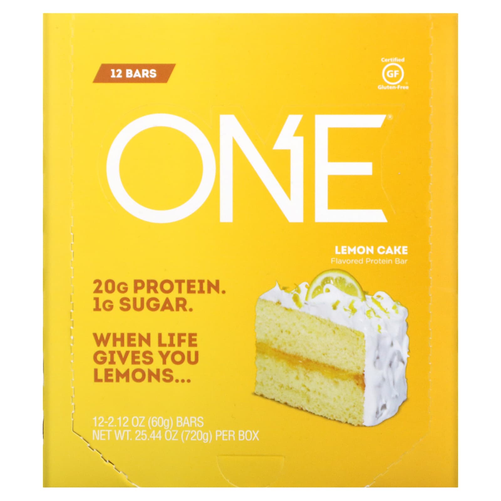 One Brands-ONE Bar-Lemon Cake-12 Bars-2.12 oz (60 g) Each