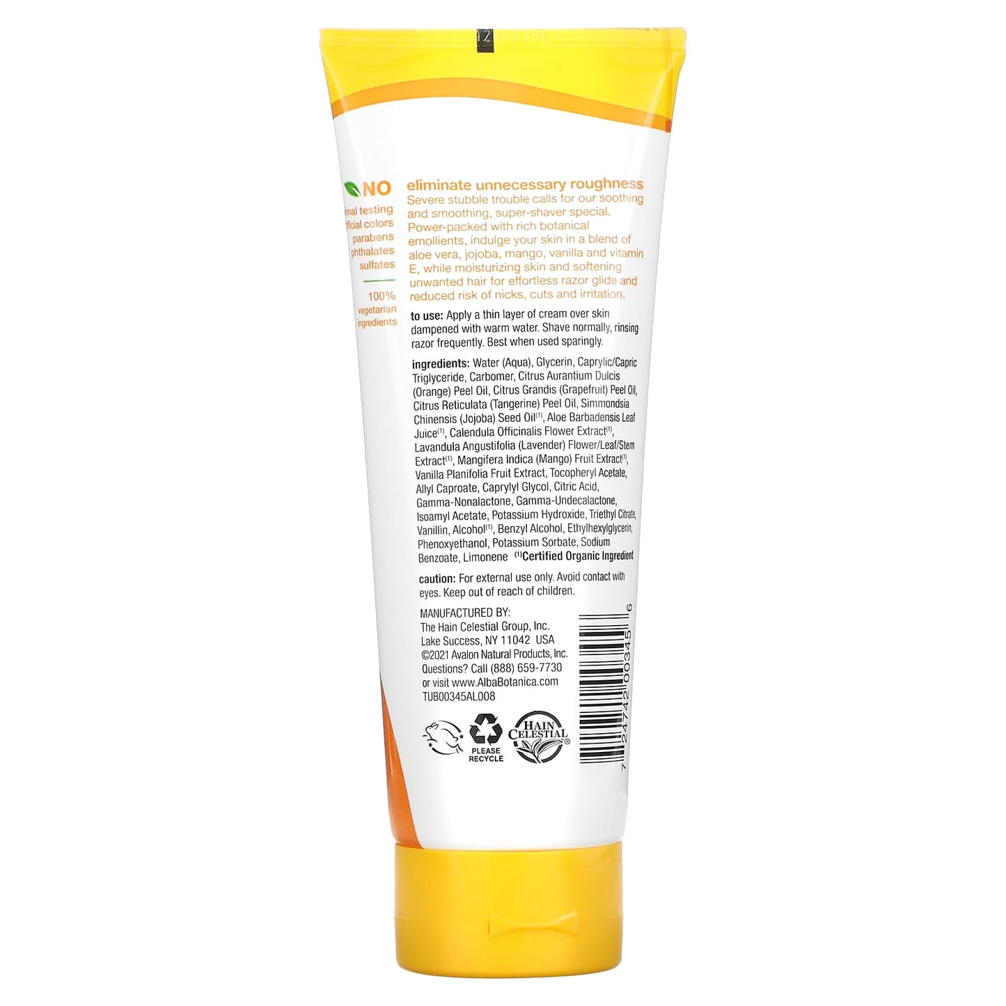 Alba Botanica, Very Emollient Cream Shave, Mango Vanilla, 8 oz (227 g)