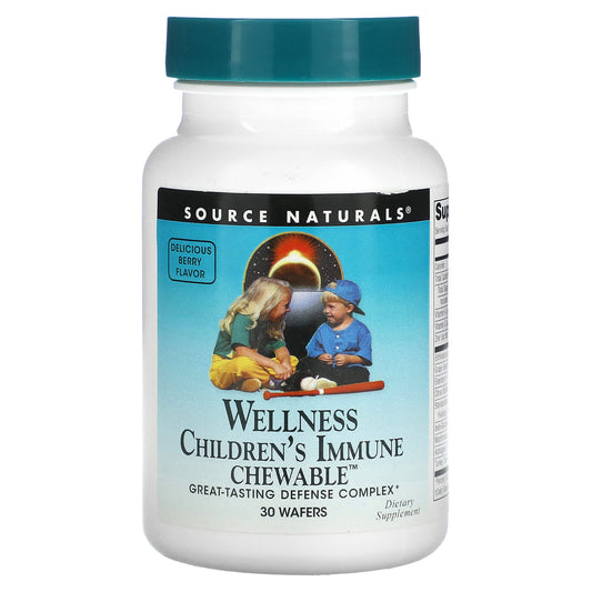 Source Naturals-Wellness-Children's Immune Chewable-Delicious Berry-30 Wafers