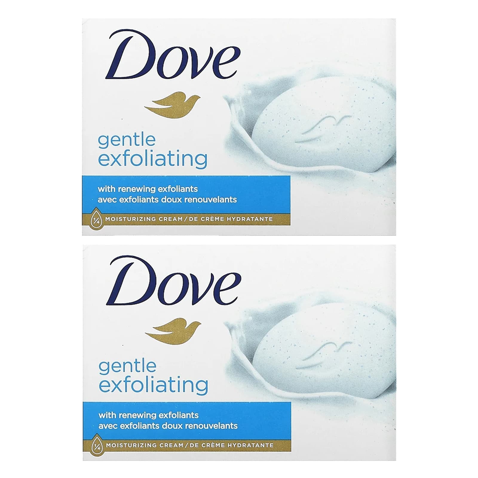 Dove-Beauty Bar Soap-Gentle Exfoliating-2 Bars-3.75 oz (106 g) Each