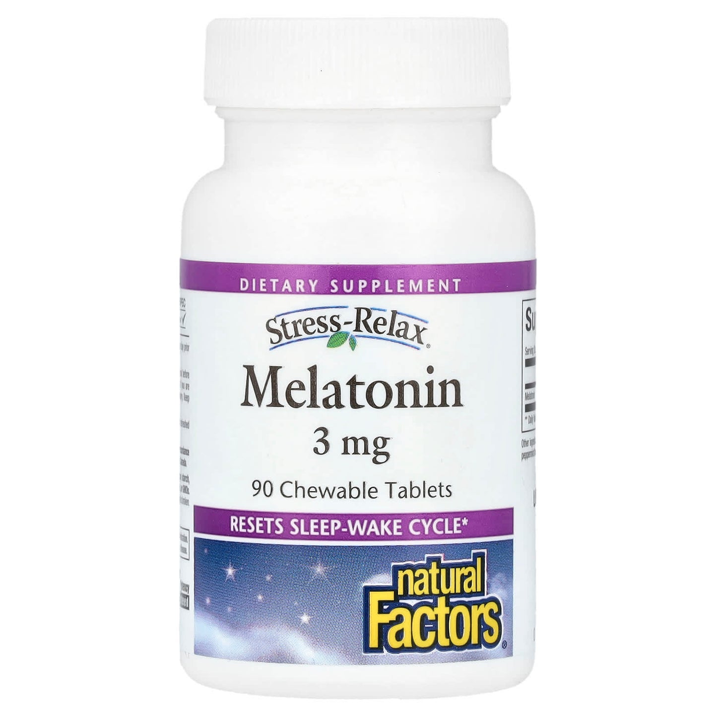 Natural Factors-Stress-Relax-Melatonin-3 mg-90 Chewable Tablets