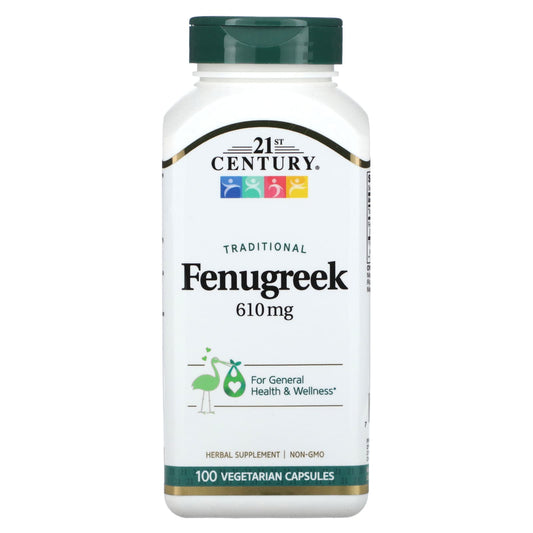 21st Century-Traditional Fenugreek-610 mg-100 Vegetarian Capsules