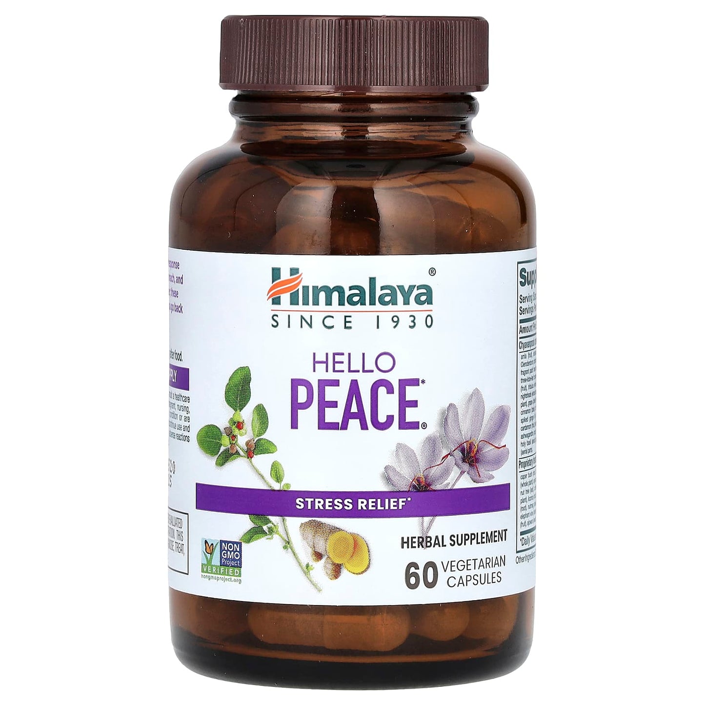 Himalaya, Hello Peace, Stress Relief, 60 Vegetarian Capsules