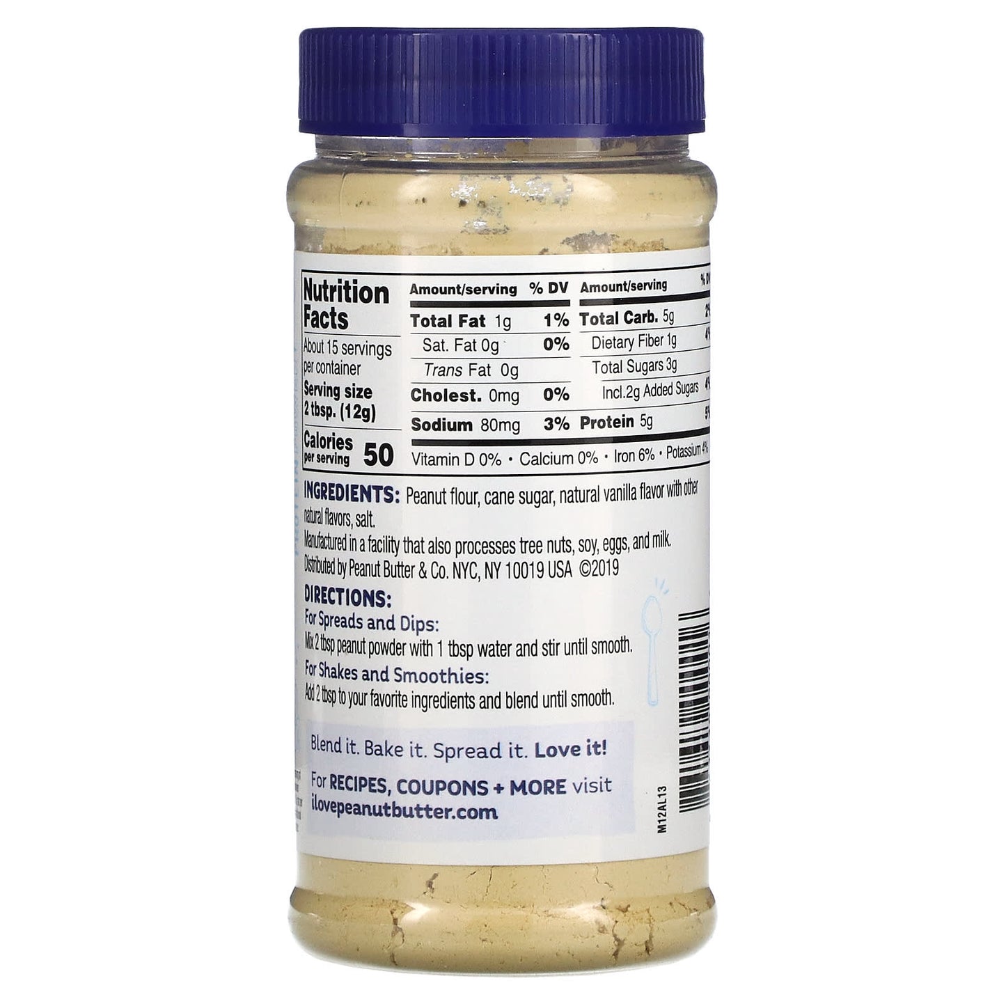 Peanut Butter & Co., Peanut Powder, Vanilla, 6.5 oz (184 g)