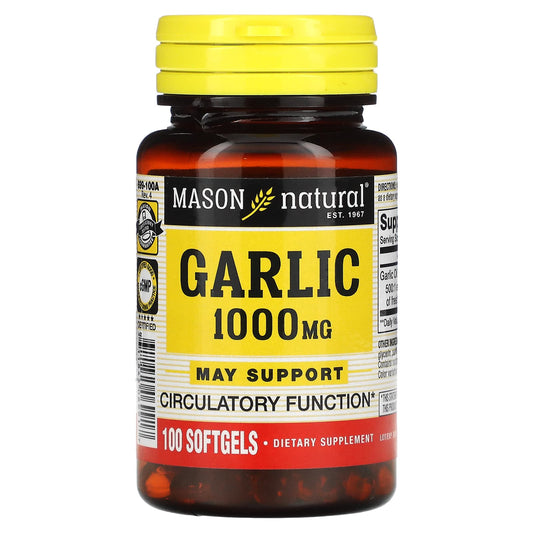 Mason Natural-Garlic Oil-1,000 mg-100 Softgels