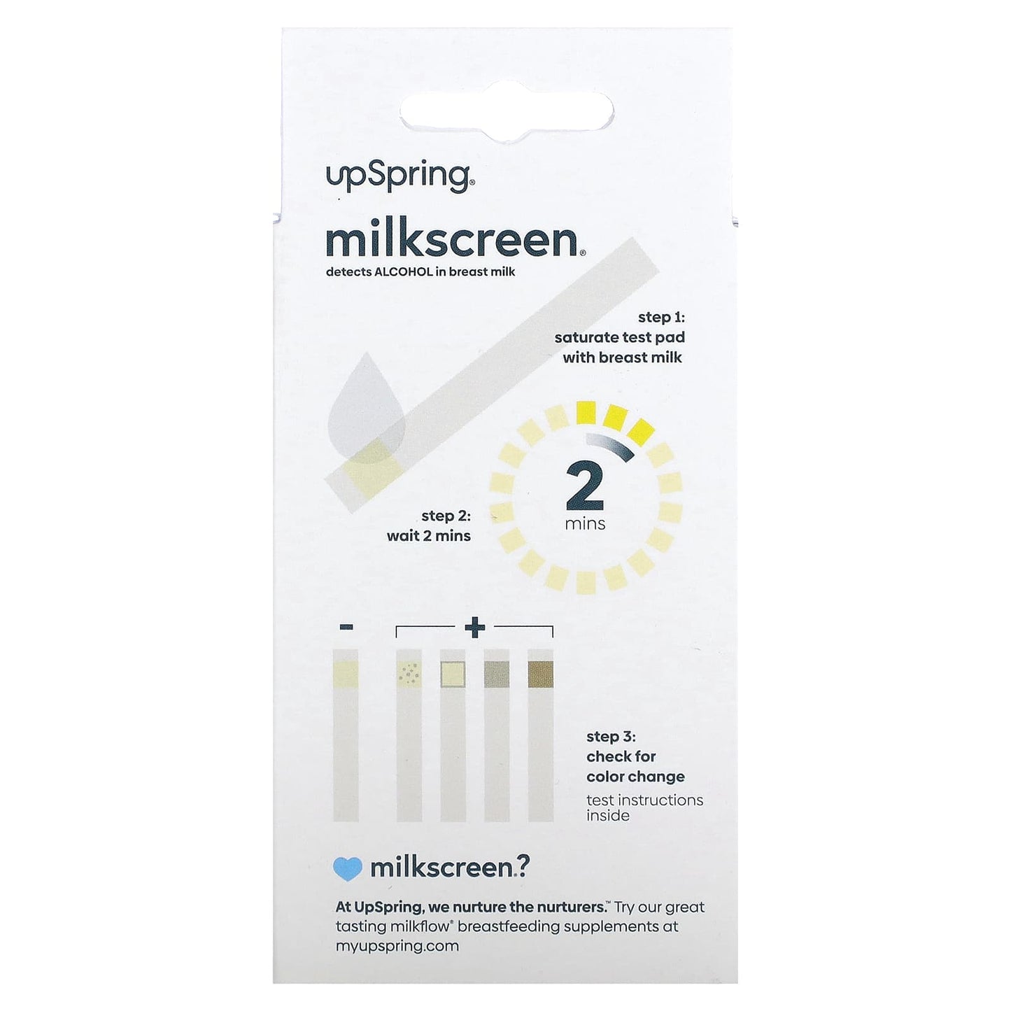 UpSpring, Milkscreen, 20 Test Strips