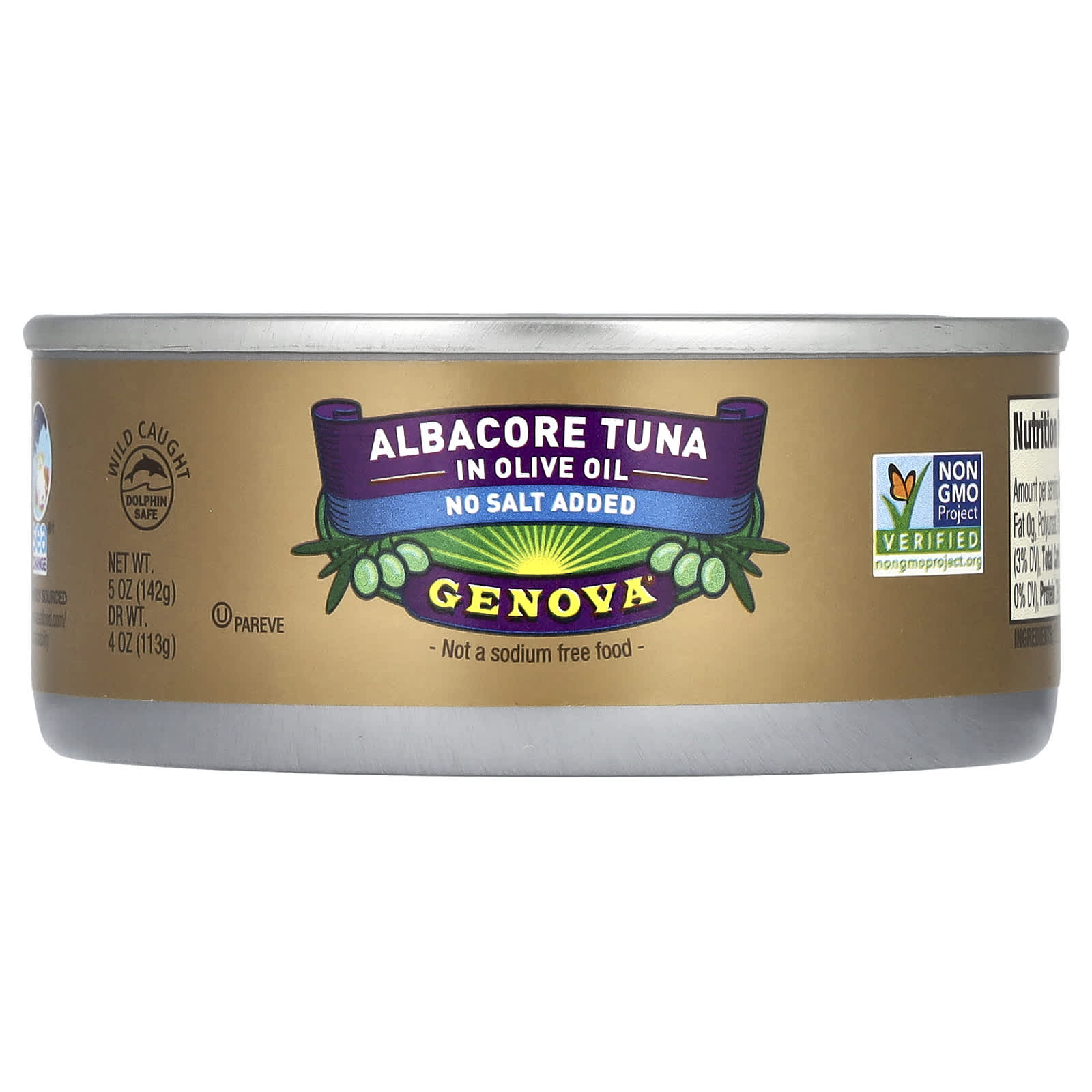 Genova-Albacore Tuna In Olive Oil-No Salt Added-5 oz (142 g)